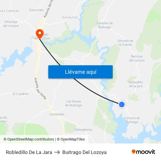 Robledillo De La Jara to Buitrago Del Lozoya map