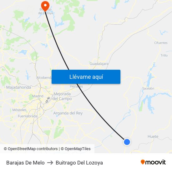 Barajas De Melo to Buitrago Del Lozoya map