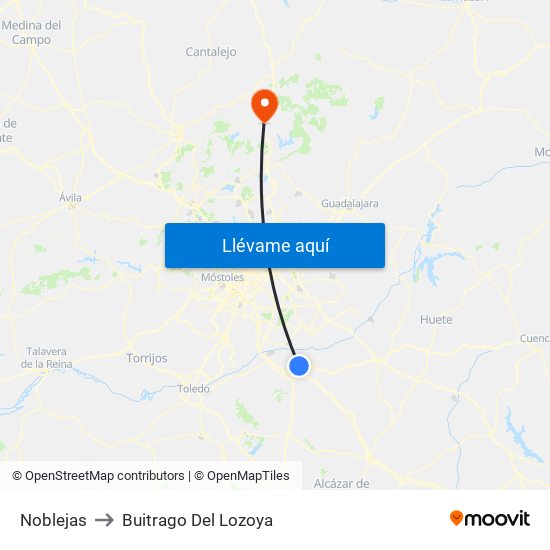 Noblejas to Buitrago Del Lozoya map