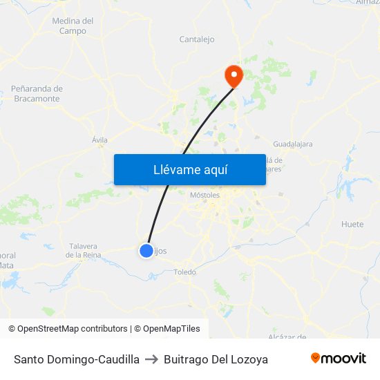 Santo Domingo-Caudilla to Buitrago Del Lozoya map