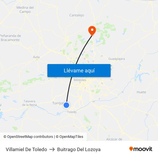Villamiel De Toledo to Buitrago Del Lozoya map