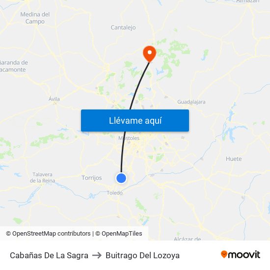 Cabañas De La Sagra to Buitrago Del Lozoya map