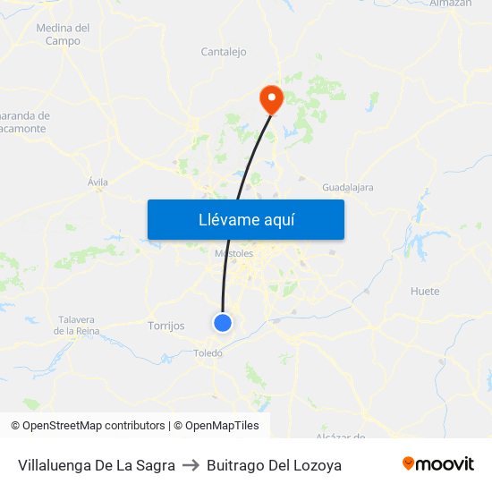 Villaluenga De La Sagra to Buitrago Del Lozoya map