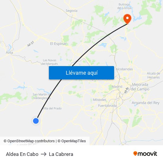 Aldea En Cabo to La Cabrera map