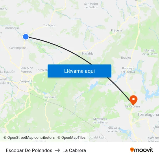 Escobar De Polendos to La Cabrera map