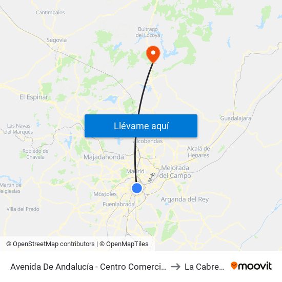 Avenida De Andalucía - Centro Comercial to La Cabrera map