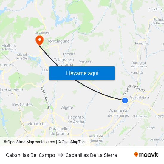 Cabanillas Del Campo to Cabanillas De La Sierra map