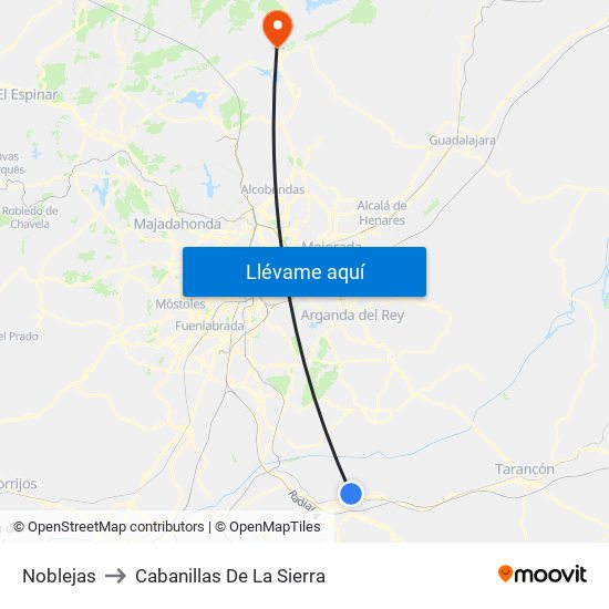 Noblejas to Cabanillas De La Sierra map