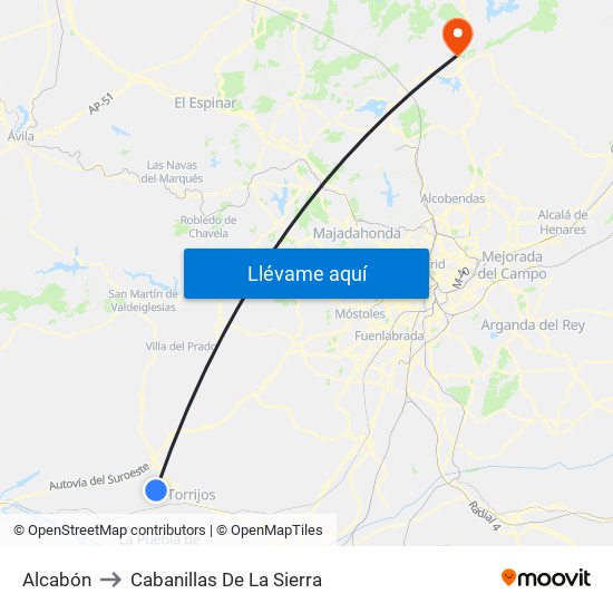 Alcabón to Cabanillas De La Sierra map