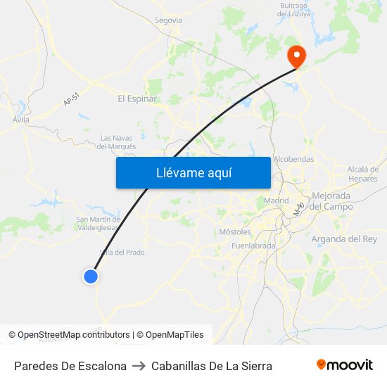 Paredes De Escalona to Cabanillas De La Sierra map