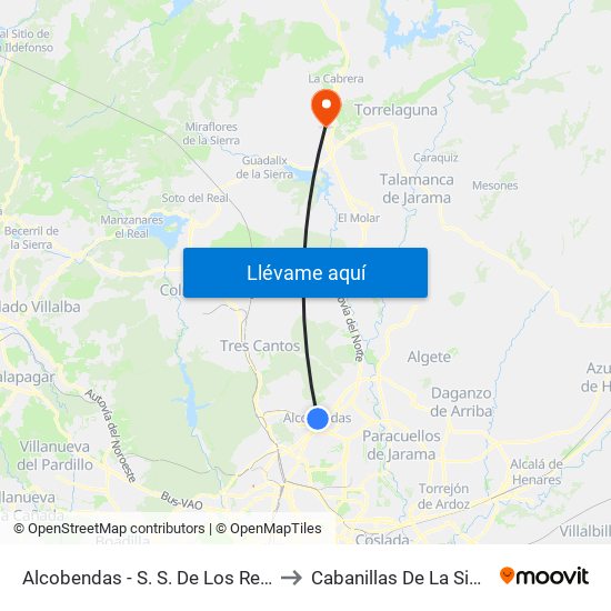 Alcobendas - S. S. De Los Reyes to Cabanillas De La Sierra map