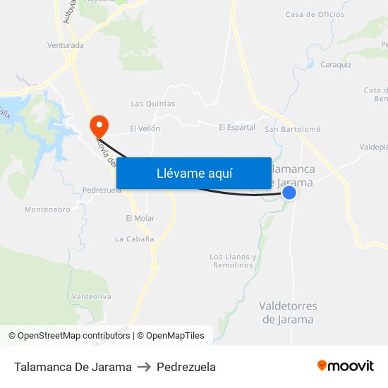 Talamanca De Jarama to Pedrezuela map