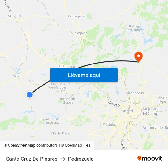 Santa Cruz De Pinares to Pedrezuela map