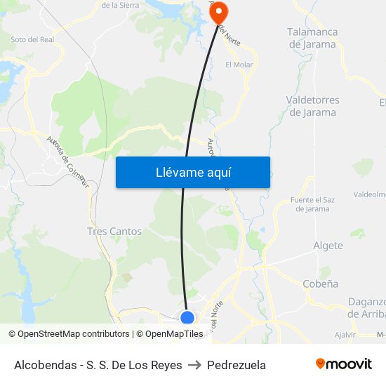 Alcobendas - S. S. De Los Reyes to Pedrezuela map