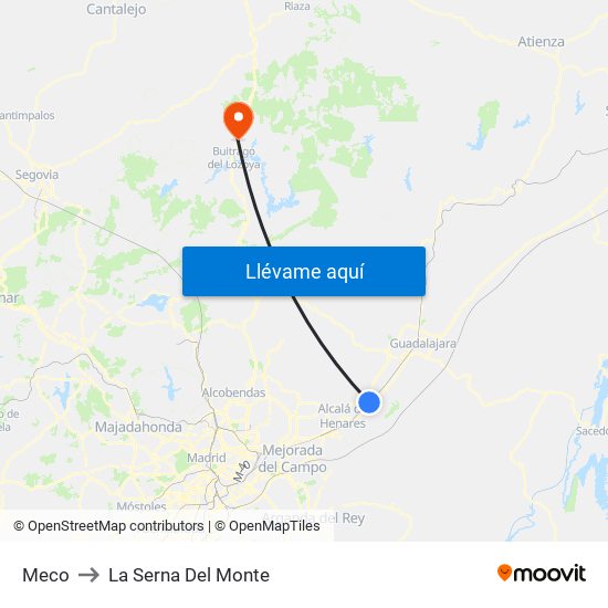 Meco to La Serna Del Monte map