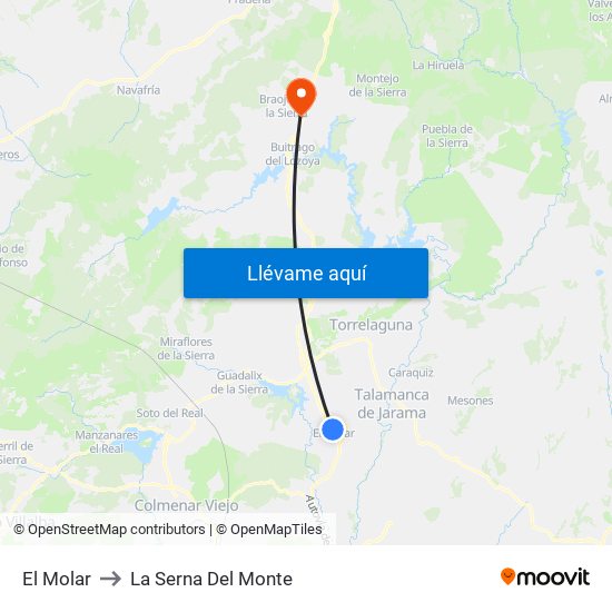 El Molar to La Serna Del Monte map