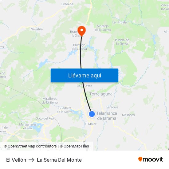 El Vellón to La Serna Del Monte map