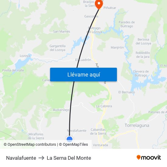 Navalafuente to La Serna Del Monte map