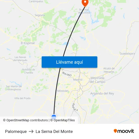 Palomeque to La Serna Del Monte map