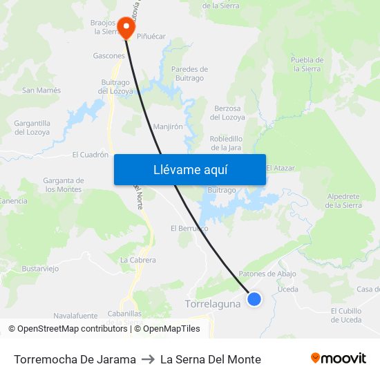 Torremocha De Jarama to La Serna Del Monte map