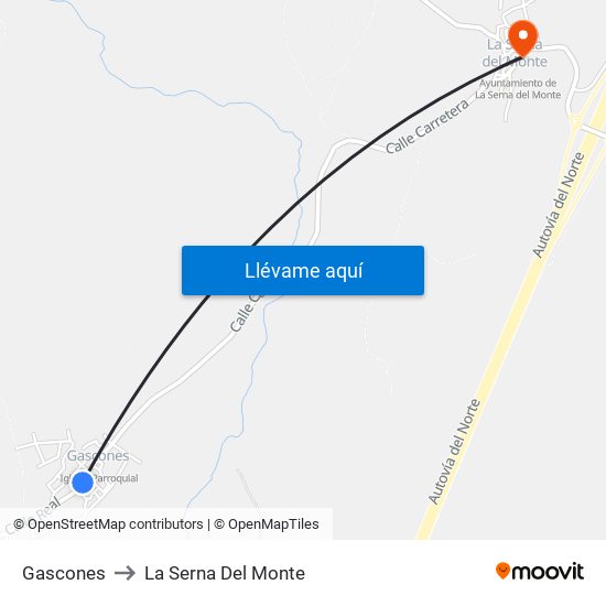 Gascones to La Serna Del Monte map