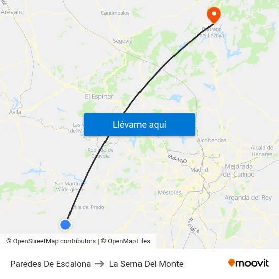 Paredes De Escalona to La Serna Del Monte map