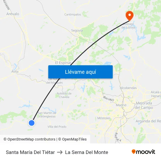 Santa María Del Tiétar to La Serna Del Monte map