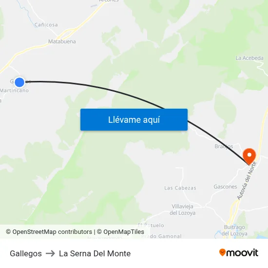 Gallegos to La Serna Del Monte map
