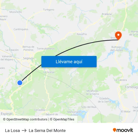 La Losa to La Serna Del Monte map