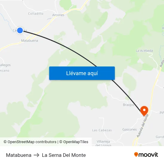 Matabuena to La Serna Del Monte map