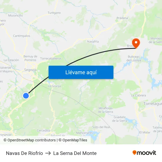 Navas De Riofrío to La Serna Del Monte map