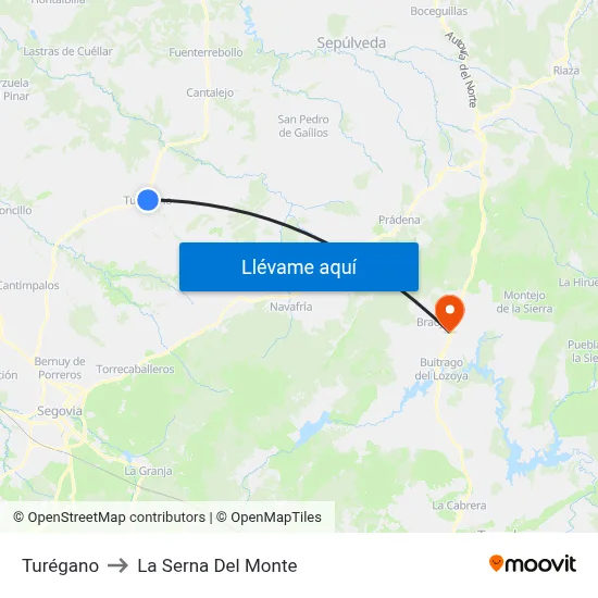 Turégano to La Serna Del Monte map