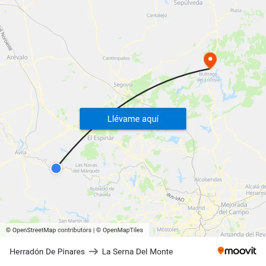 Herradón De Pinares to La Serna Del Monte map