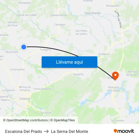 Escalona Del Prado to La Serna Del Monte map