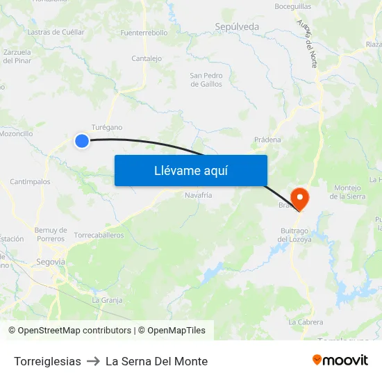 Torreiglesias to La Serna Del Monte map