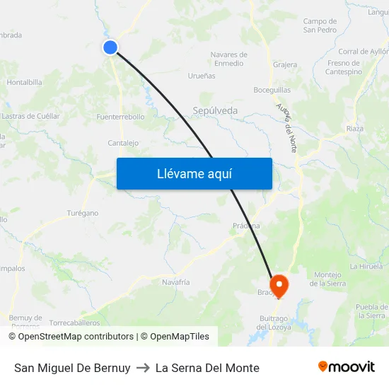San Miguel De Bernuy to La Serna Del Monte map