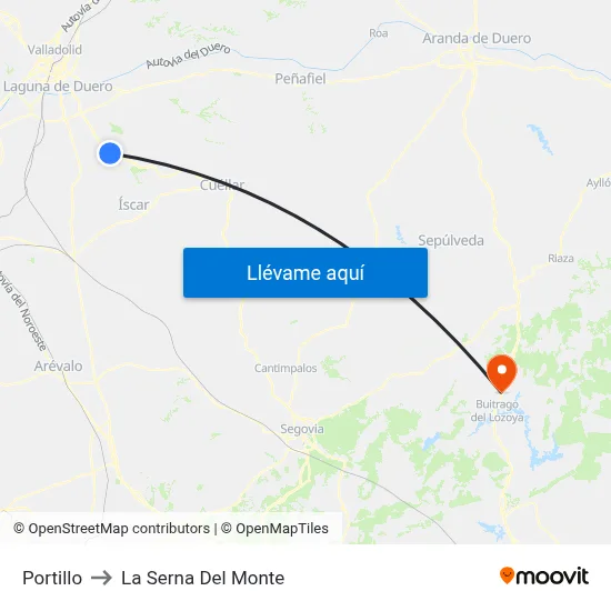 Portillo to La Serna Del Monte map