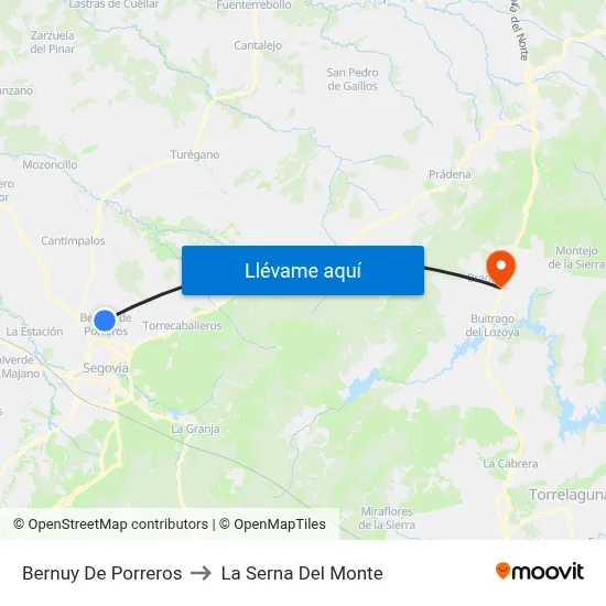 Bernuy De Porreros to La Serna Del Monte map