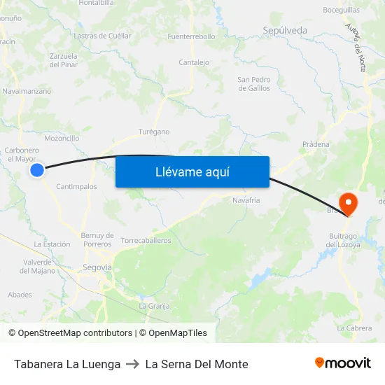 Tabanera La Luenga to La Serna Del Monte map