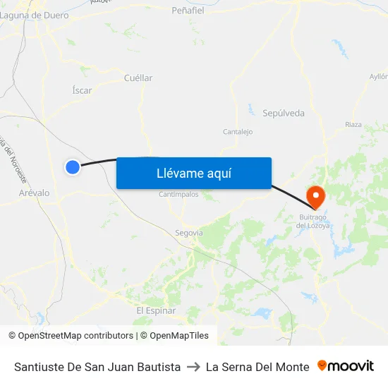 Santiuste De San Juan Bautista to La Serna Del Monte map