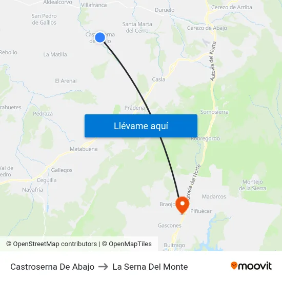 Castroserna De Abajo to La Serna Del Monte map