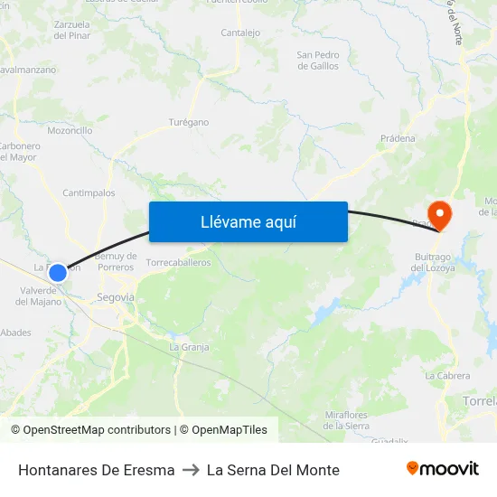 Hontanares De Eresma to La Serna Del Monte map