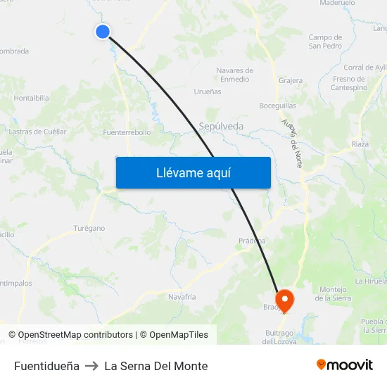 Fuentidueña to La Serna Del Monte map