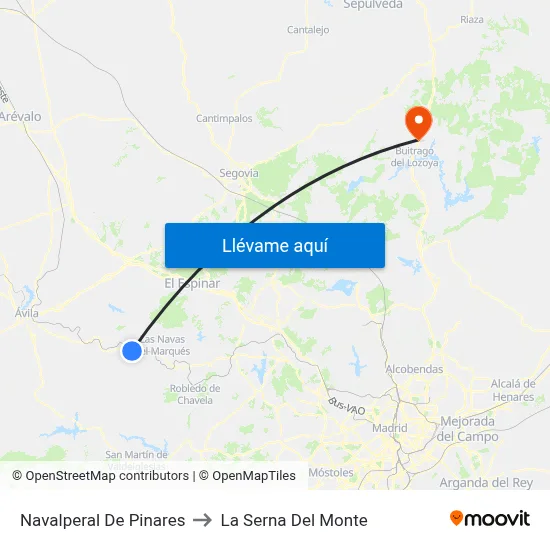 Navalperal De Pinares to La Serna Del Monte map
