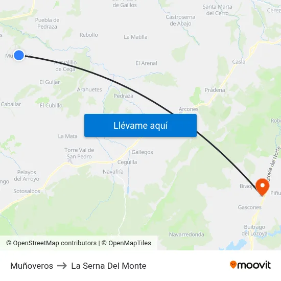 Muñoveros to La Serna Del Monte map