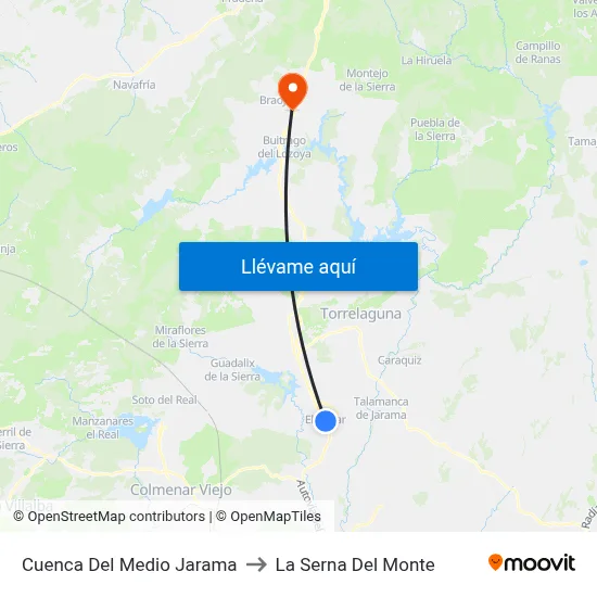 Cuenca Del Medio Jarama to La Serna Del Monte map