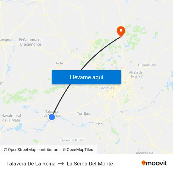 Talavera De La Reina to La Serna Del Monte map