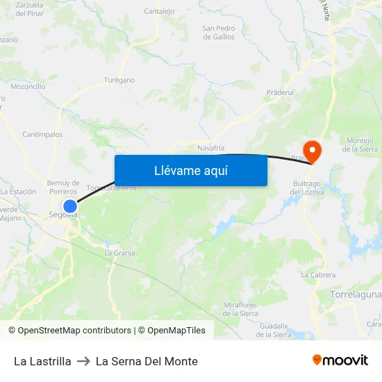 La Lastrilla to La Serna Del Monte map