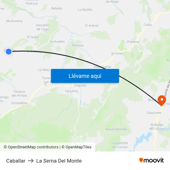 Caballar to La Serna Del Monte map