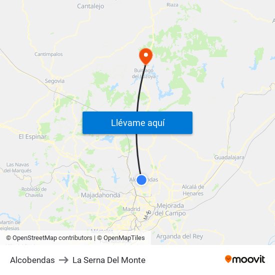 Alcobendas to La Serna Del Monte map